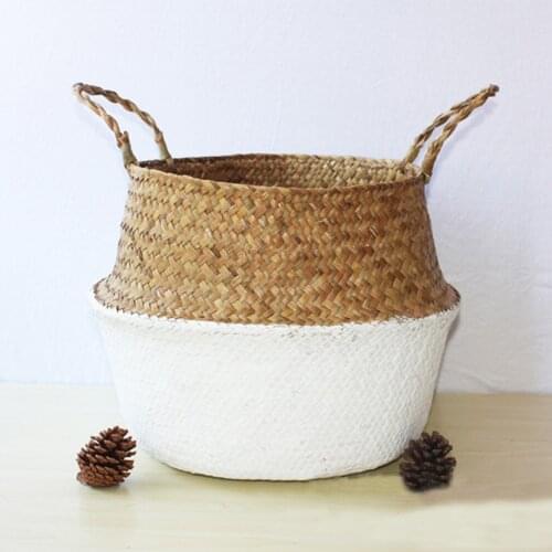 Foldable Storage Baskets Breadbasket Natural Wicker Box Basket Dirty Laundry Basket Container for Toys Flower Pots And Planters