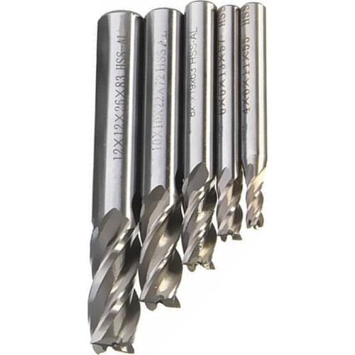 HSS Mill Cutter Drill CNC Straight Shank 4 Flute End Mill Cutter Drill Bit Tool 4/6/8/10/12mm For Carved