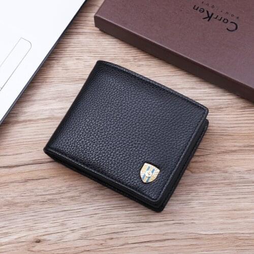 TopFight 2021 Genuine Leather Wallet Men Wallet Card Holder Pouches RFID Money Purse Slim Card Case Blocking Pocket New