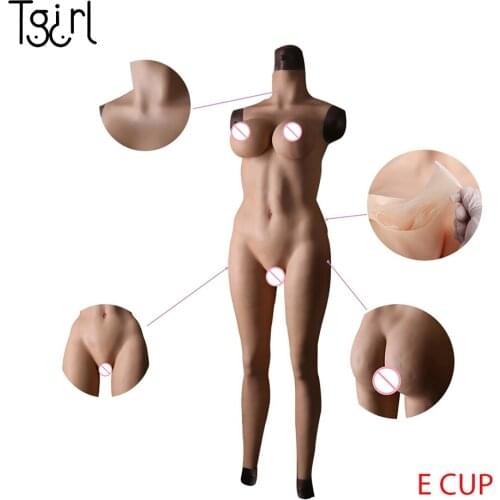 Female Crossdressing Silicone Female Body Suit Ankle-length Pants Artificial E Cup For Dragqueen Crossdresser Transgender