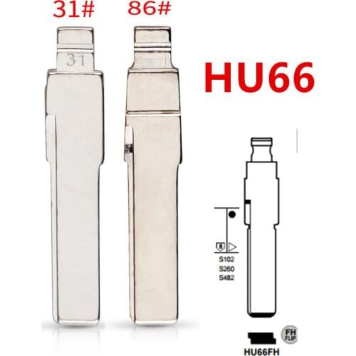 10pcs 31# 86# HU66 Metal Uncut Blank Flip Remote Key Blade For VW Passat Bora Seat Skoda audi for keydiy KD xhorse VVDI JMD