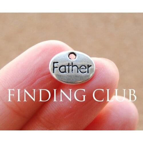 30 pcs 12x9mm Silver Color Letter "Father" pendant Charms Jewelry Pendant Charm Jewelry Findings A898