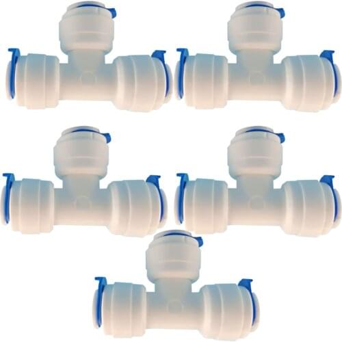 5PCS OD3/8" 3-Way Union Tee Tube Quick Connect Fit for RO system Water Filter Connector Fittings T tipy fast joint