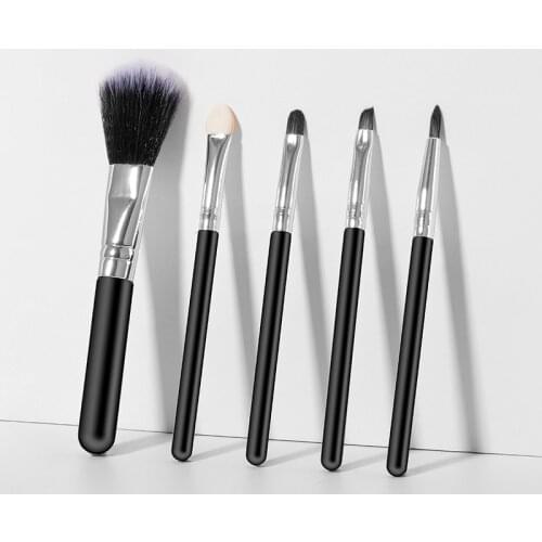 5Pcs/Bag Black Pink Portable Makeup Brushes Powder Eye Shadow Foundation Blush Blending Beauty Make Up Brush Tool Set Maquiag