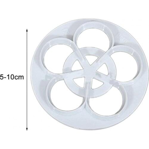 6Pcs Cutter Mold Lightweight Rounded Petals Shape Plastic Rose Flower Cutter Mold for Cakes