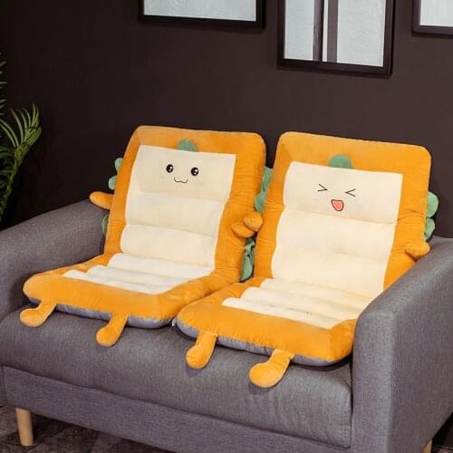 80CM Kawaii Bread Toast Cushion Plush Toys Cute Plush Doll Soft Stuffed Chair Sofa Cushion For Kids Girls Gifts