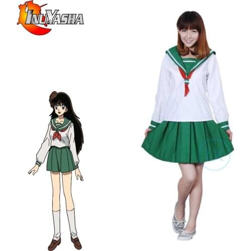 Anime Inuyasha Higurashi Kagome Cosplay Costume Girls School Uniforms Sailor Suits Women Dresses Halloween For Women Girls