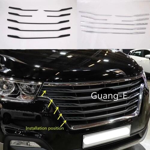 Car Protection Detector Trims ABS Chrome Engine Front Up Grid Grill Grille Strips Parts For Hyundai Starex H-1 2018 2019 2020