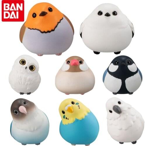 Bandai Genuine Gashapon Cute Bird Hug Data Line Series 03 Parrot White Java Sparrow Anime Action Figures Gacha Toys Ornaments
