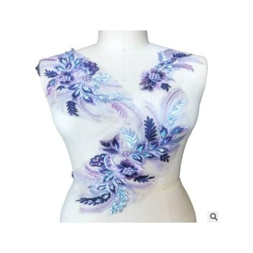 Color Hot Drilling Applique Beaded lace Patch Dress Costumes Childrens Clothing Decorative Accessories With