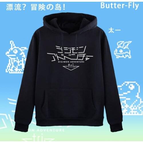Digimon Adventure Hoodies Anime Autumn Winter Hooded Sweatshirts