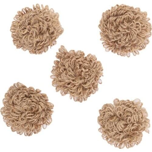 6CM Handmade Jute Hessian Burlap Flowers Wedding party Christmas Supplies DIY Decoration