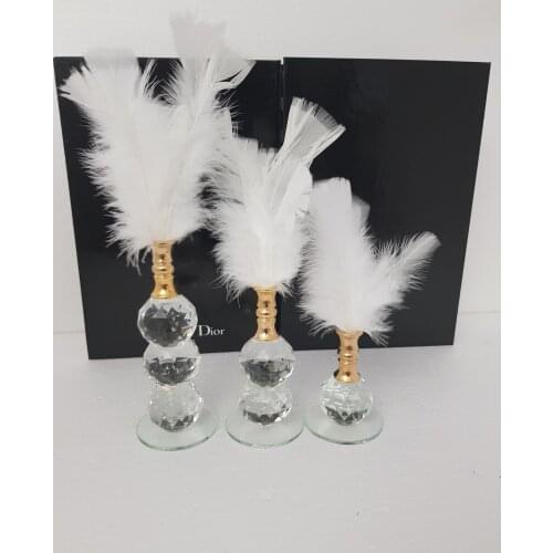 EU HOME DECORATION TRIPLE WHITE FEATHER DECOR GOLD COLOR NOZZLE
