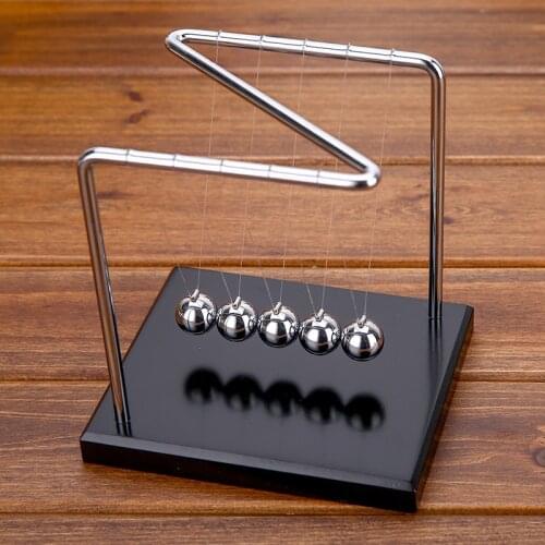 Wood Base Newtons Cradle Steel Balance Ball Physics Science Pendulum Fun Gift Office Desktop Toys