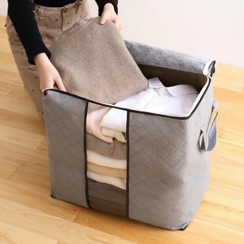 Cloudsweet Clothing Storage Box Wardrobe Organizer Bag Clothes Blanket Quilt Closet Box Bag Home Foldable Storage Organizer