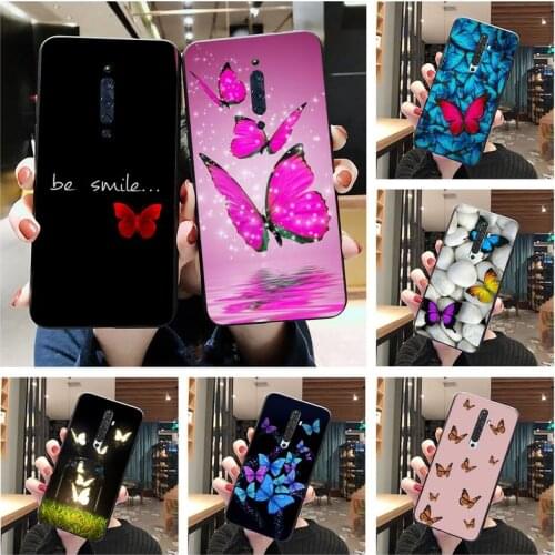 Beautiful Pink Butterfly Phone Case For Oppo A5 A9 2020 Reno2 z Renoace 3pro A73S A71 F11