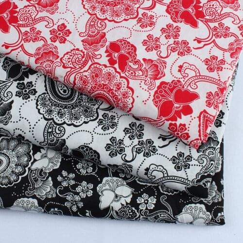 100% Cotton Vintage Classic Paisley Flower Printed Poplin Fabric Retro Cloth Making Sewing Material