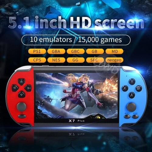 X7 Plus Mini Handheld Game Console 4.3/ 5.1inch 128bit Game Player 8G Double-rocker Retro Video Games MP5 Video Game Console
