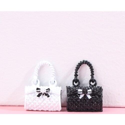 New 2pcs 1/12 Dollhouse Miniature Metal Handbag Shopping Bag For Clothes Accessories Dollhouse Decoration