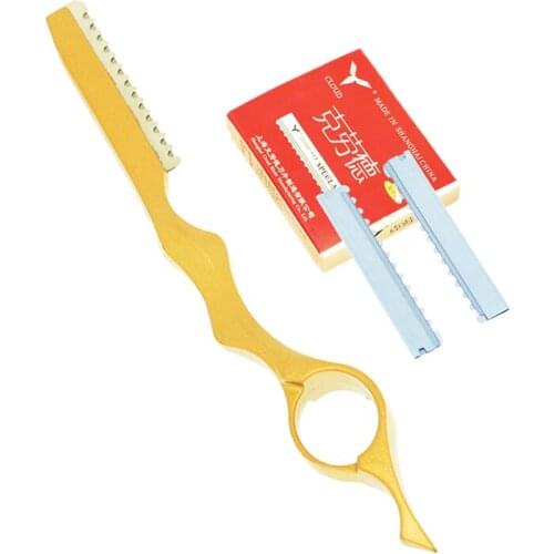 Meisha Multifunction Steel Hair Cutting Razor with 10pcs Blades Hair Shaver Barber Hair Removal Blades for Women Grooming HC0008