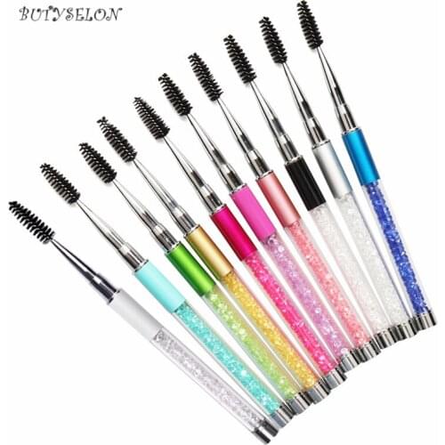 Reusable Rhinestones Eyelash Brush Cosmetic Mascara Wands Eyelashes Extension Applicator Spoilers Female Beauty Makeup Tool