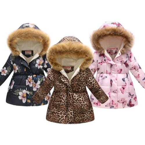 Fashion Girls Jackets Winter Jacket For Girls Kids Cotton Jacket Hooded Coats & Parkas Thick Kids Coat Girls Clothes 3-10 Years