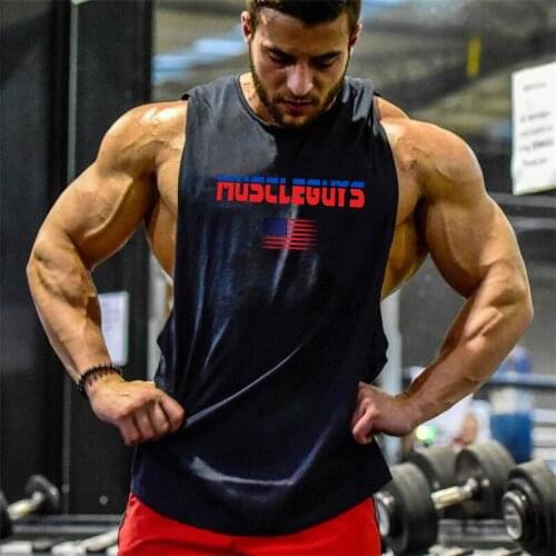 Mens Bodybuilding Tank top Gyms Workout Fitness Loose Cotton Sleeveless shirt Clothing Stringer Singlet Male Casual Vest