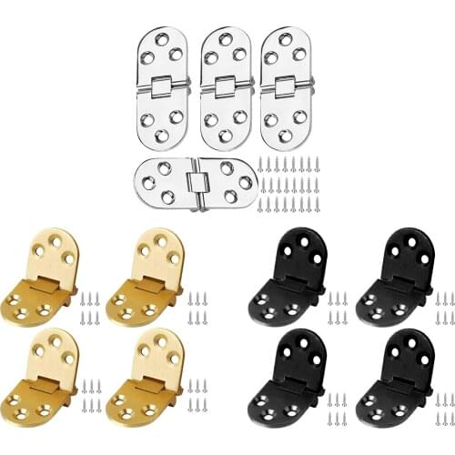 Set of 4 Stainless Metal Furniture Hinges for Cupboards Table Easy Install