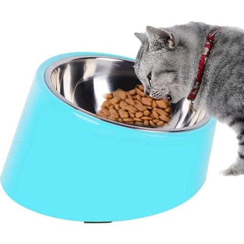 Tilting Pet Bowl Stainless Steel Detachable Anti-slip Pet Feeding Bowl Cat Bowl Puppy Food Container Feeder Dish
