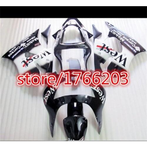 NEW Fairings Kit for KAWASAKI Ninja ZX-6R 98-99 ZX 6R 1998-1999 ZX6R 98 99 ZX 6R 1998 1999 ABS white black WEST Fairing set