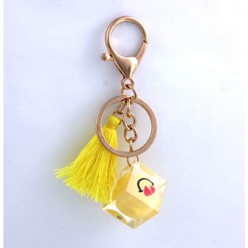 Vestone New fresh and Naughty cartoon smiley love Keychain Jewelry Solidified Resin Handbag Pendant Accessories Jewelry Gift
