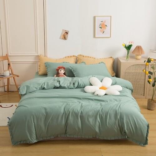 Solid Color Summer Bedspread On The Bed Hand Wash Cotton Quilted Duvet Cover 3or4 Pcs 220x230 Single King Size No Fills