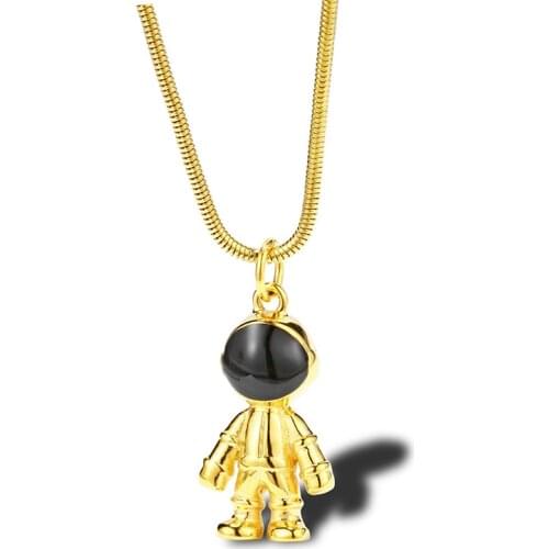 Necklaces men snake astronaut pendant stainless steel hip hop chain necklace fashion jewelry on the neck gold necklace wholesale