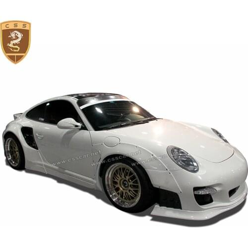 Fit for Porsche-997 fiberglass front rear bumper lips wheel brow side skirt rear wing spoilers modified LB Style Body Kits 00057