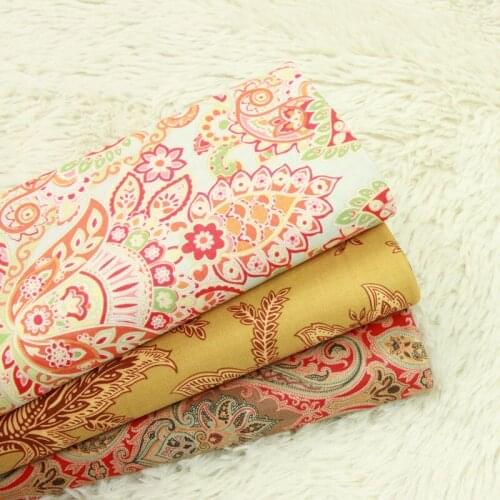 Half Meter Plain Cotton Fabric With Northern Europe Big Flower Print, Handmade DIY Garment Dress Children Cloth 100% Cotton T410