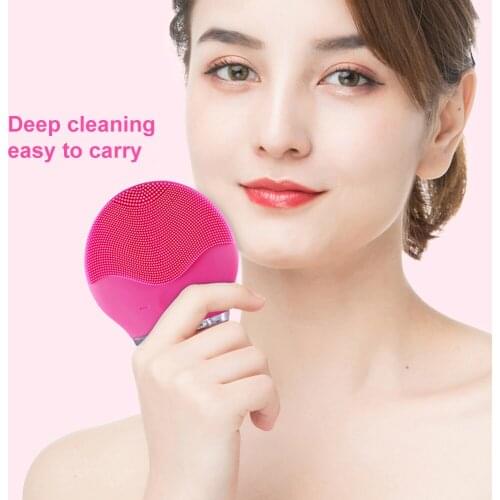 Professional Ultrasonic Vibration Electric Facial Cleansing Face Washing Brush Skin Blackhead Remover Pore Cleaner Face Massage