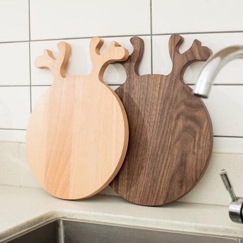 Fruit board Beech Nordic bread board Antler shape Wooden cutting board Black walnut cutting board Baking tools