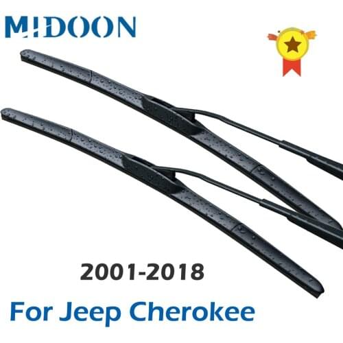 MIDOON Hybrid Wiper Blades for Jeep Cherokee Fit Hook Arms Only