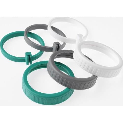 Mason Jar Disc Lid Pads Leakproof Silicone Insert Gasket Non Spill Storage Cap Cover with Hanging Spoon Rings for Canning Bottle