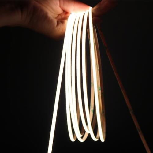 4mm COB LED Strip Lights for Room Decoration High Density White Light Bar 480LED Flexible Diode Tape 12/24V 3000K 4000K Dimmable