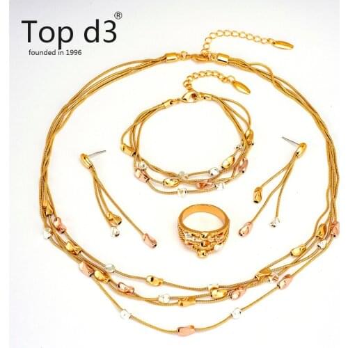 Top d3 Viennois Group Women Dubai Jewelry Sets Luxury Nigerian Wedding African Jewelry Set Costume New Design