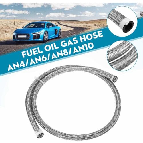 1Meter AN4-AN12 Car Stainless Steel Universal Car Oil Hose End Fuel Hose Braided Gas Line Pipe Turbo Oil Cooler Pressure Tube