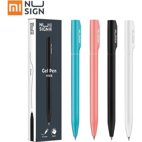 Xiaomi NUSIGN Neutral Pen Black 0.5mm Black Ink Refill Gel Pens Rotary Switch Smooth Writing MI Pen For Office Home School