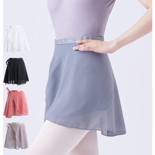Girls Women Ballet Skirts Wrap Sheer Chiffon Tie Dance Skirts Adults Leotards Skirt Ballet Practice Dance Wear