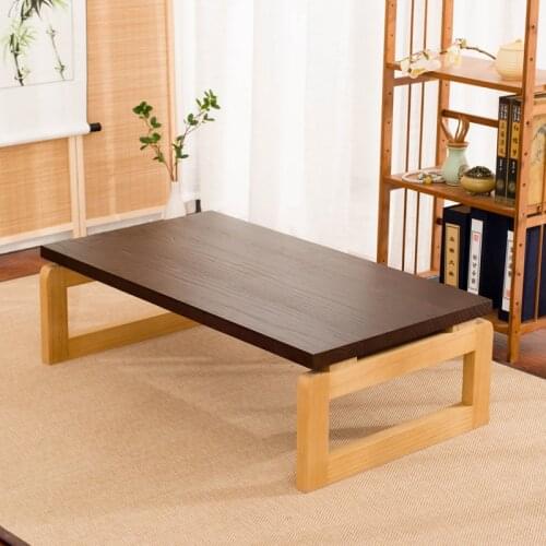Japanese Style Coffee Table Wooden Leg Folding Rectangular 110 / 120cm Multi-functional Wooden Tea Table Living Room Wine Table