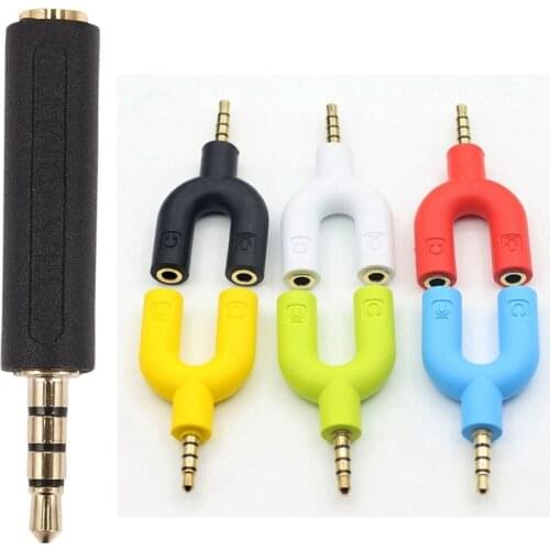 1 Pcs Earphone Adapter Convert OMTP To CTIA Or CTIA To OMTP 3.5Mm & 1 Pcs 3.5Mm U Type Mic Audio Cable Splitter Adapter