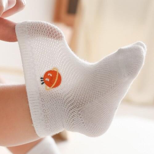 3 Pairs/Lot Kids Cute Soft Cartoon Cotton Socks Boy Girl Baby Cartoon Breathable Mesh Summer Fashion Sport Socks For 0-5 Years