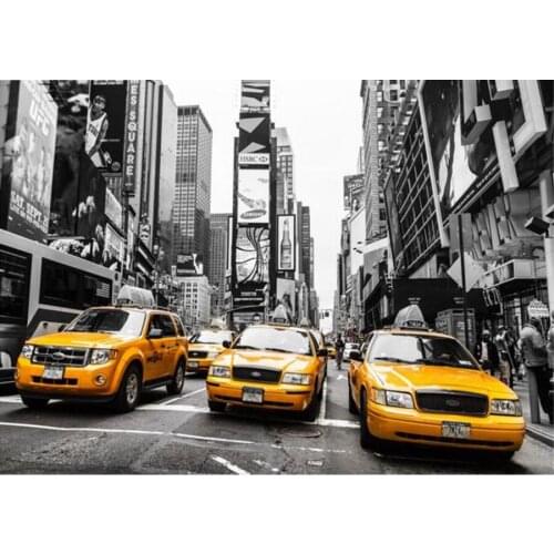 5d diy diamond painting new york,diamond painting full square,cross stitch pictures,diamond painting NEW YORK street yellow auto