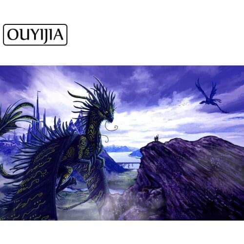 OUYIJIA 5D Dragon DIY Diamond Embroidery Square Painted Diamond Painting Cross Stitch Rhinestone Mosaic Home Decoration Gift