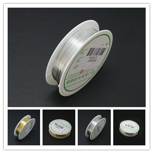 Free Shipping 0.3mm-0.8mm 300CM Gold silver plated Copper Wires Beading Wire DIY Jewelry Findings Brass Ropes Cords